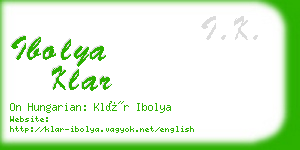 ibolya klar business card